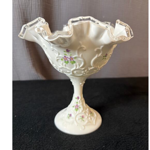 Fenton Silver Crest Spanish Lace Candy Compote Dish - Picture 1 of 5